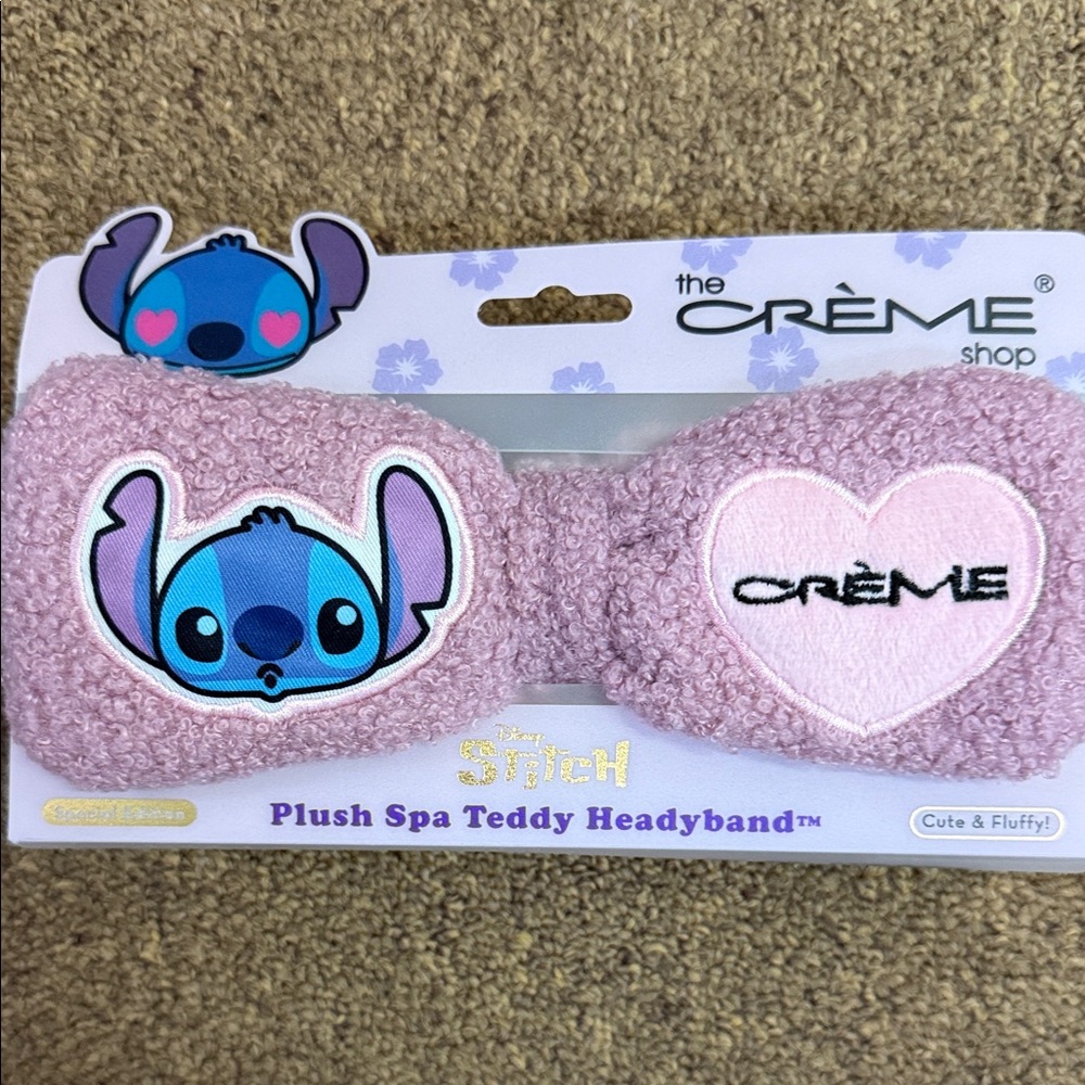 The Crème Shop x Stitch Pink Plush Spa Teddy Headband
